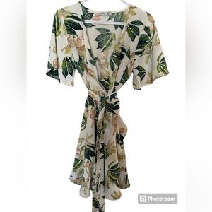 Dex floral wrap dress